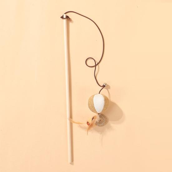 Funny Cat Stick Interactive Toy with Feather Lightweight Cat Teaser Wand Hunting Instinct Activation Cat Teaser Stick for Indoor Cats And Kittens