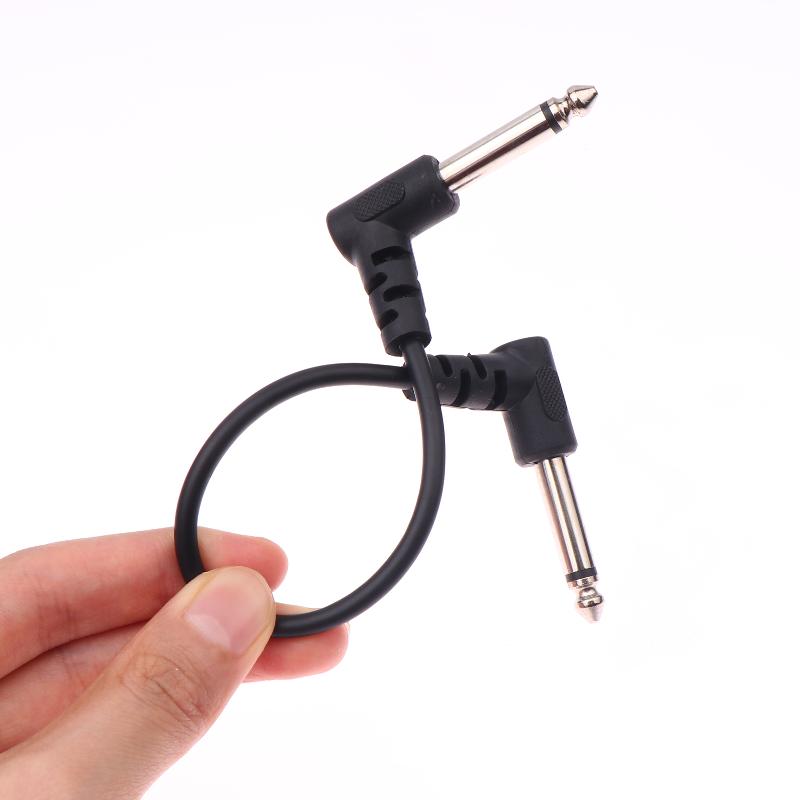 2Pcs 10/30/50Cm Anti-Noise Electric Guitar Pedal Audio Cable 1/4" Right Angle Pedal Connectors Kit