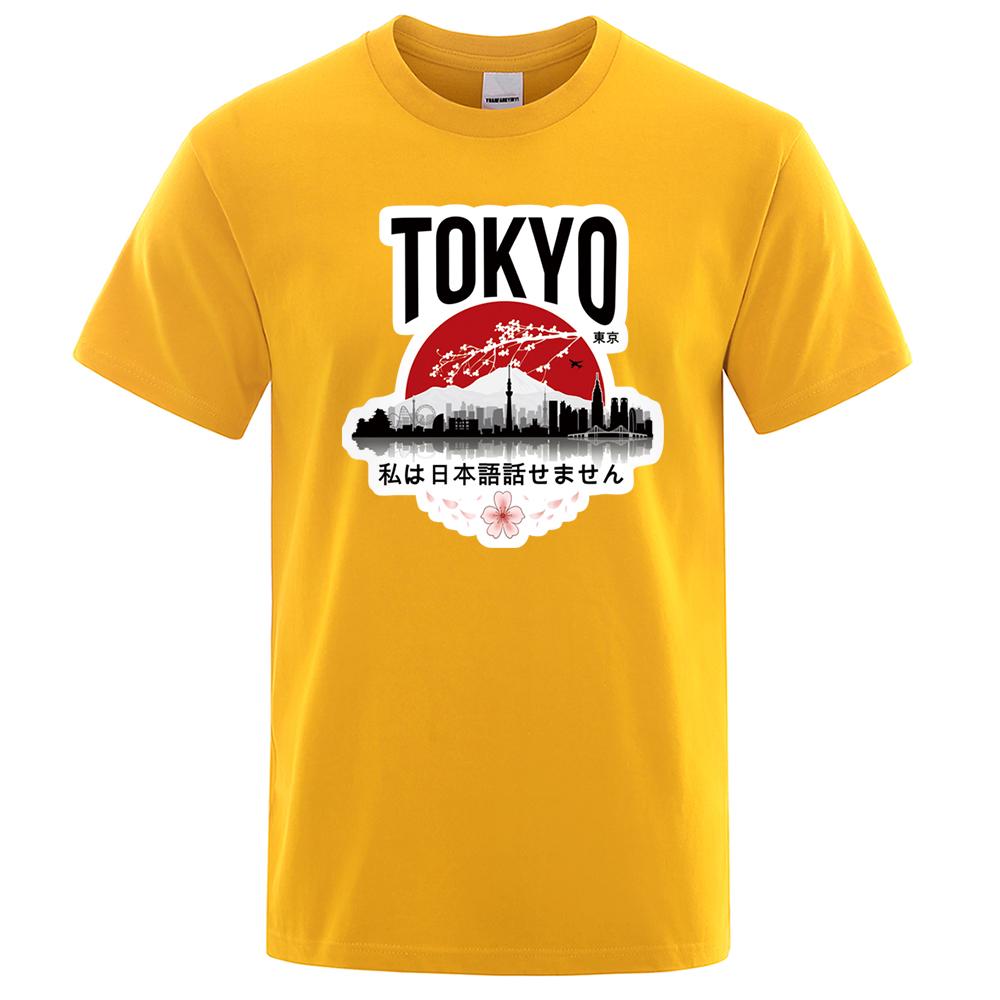 Tokyo Print T-shirts I Don't Speak Japanese Design Man's T-shirt Men Clothes 2023 Summer T Shirt Men's Brand Black Tops Tees