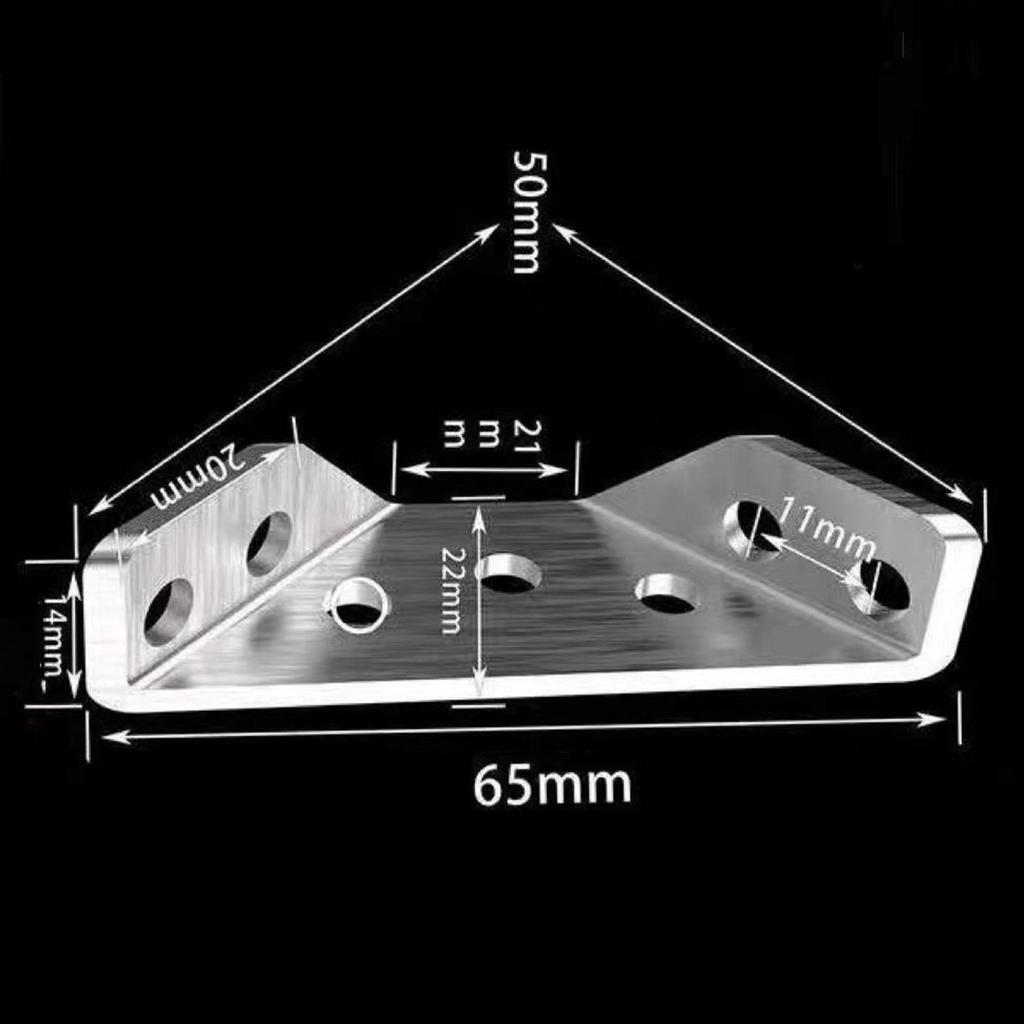 10 Pieces Stainless Steel Angle Code Corner Bracket Support for Cabinet Desk