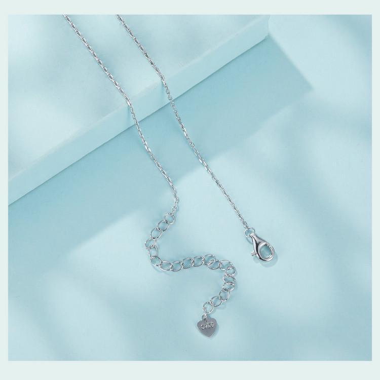 Everle Minimalist Moon Y Necklace: S925 Sterling Silver, Rhodium-Plated, Zircon Adorned Versatile Jewelry for Women.