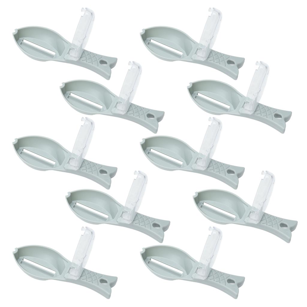 10Pcs Fish Scale Remover Portable Hand Held Hangable Compact Efficient Fish Scaler Brush for Kitchen Restaurant