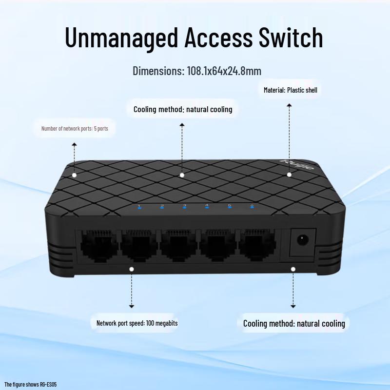 

Ruijie RG-ES05 5-Port Fast Ethernet Unmanaged Switch