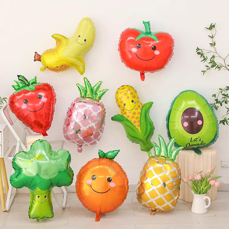 Fruit & Veggie Shaped Foil Balloons - Party Decor & Photo Props for Birthdays and Events
