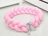 Braided cot bumper 210cm (pink)