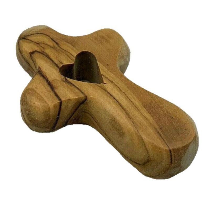 Olived Pocket Crosses Comfort and Prayer Crosses Hand Held Wooden Crosses Small Palms Size Crosses for Women Men