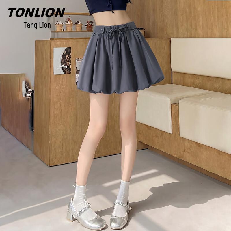 TonLion Women s High-Waist A-Line Mini Skirt M