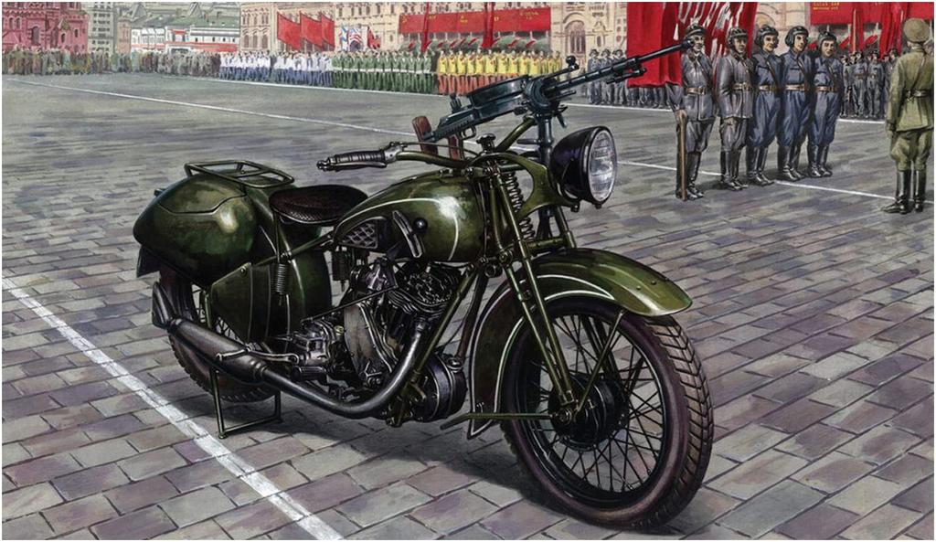 AIM Fan Model Soviet Army Military Motorcycle Etched Spoke Plastic Model AF35001 1/35 TIZ-AM-600