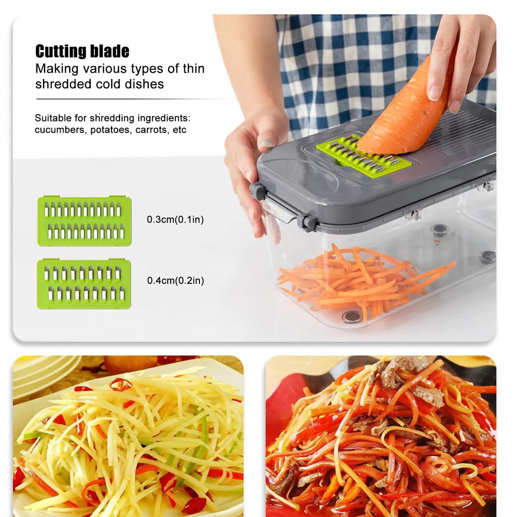 22 In 1 Multifunctional Vegetable Cutter Fruit Slicer Carrot Potato Shredders Onion Grater Garlic Chopper Kitchen Storage Gadget