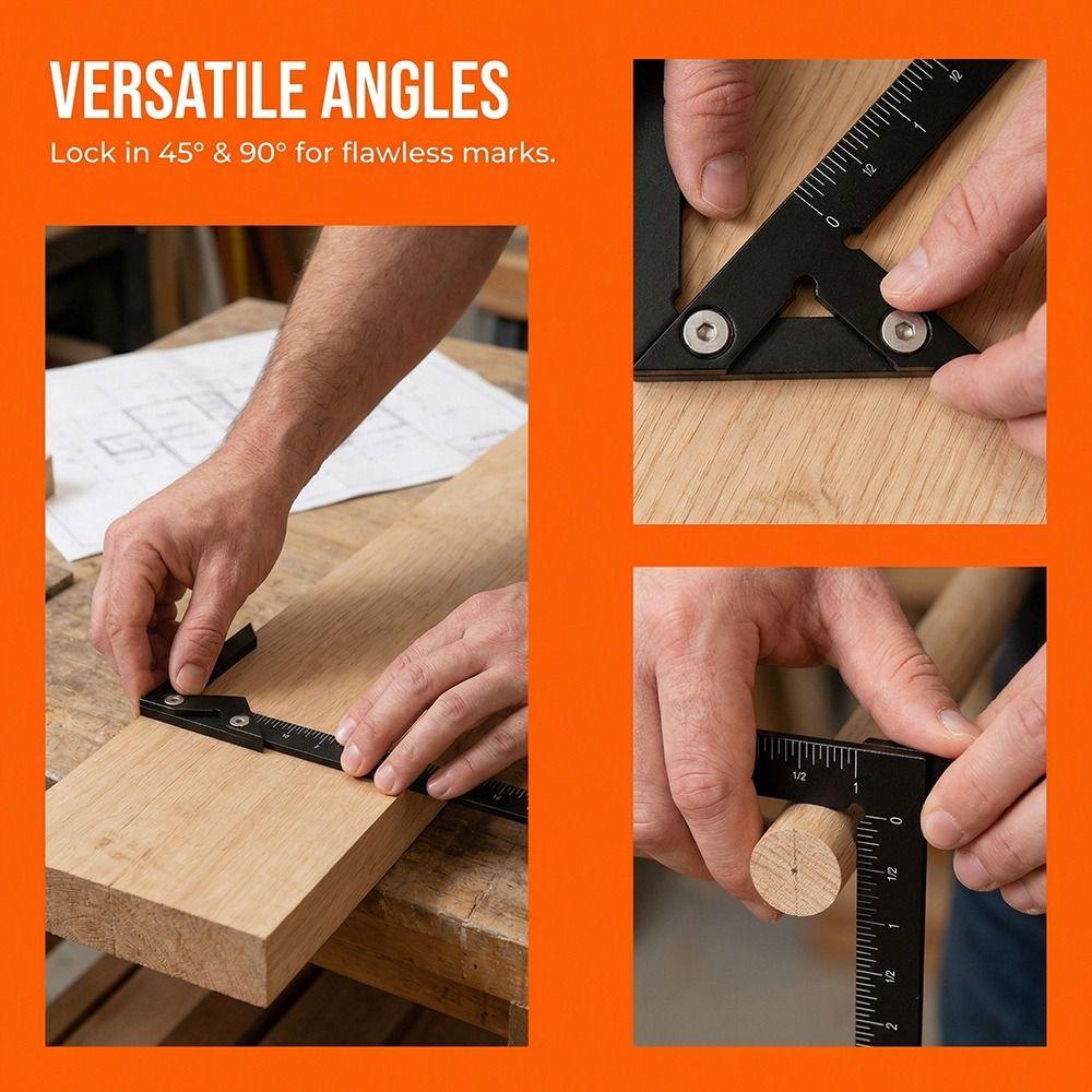 45/90 Degree Angle Marker Precision Line Caliber Gauge Center Scribe  Measuring Instrument