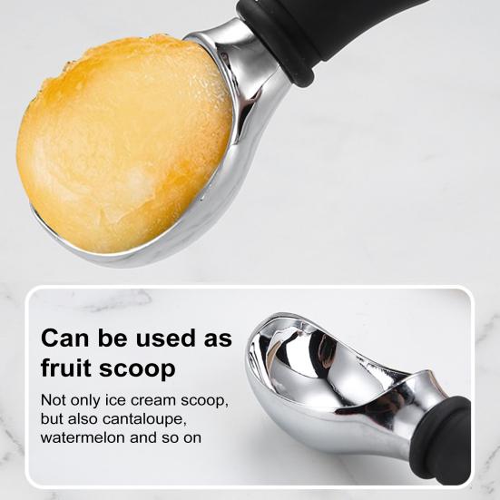 Ice Cream Spoon 304 Stainless Steel Non-Slip Ergonomic Handle Baking Desserts Spoon Reliable Dessert Serving Tool