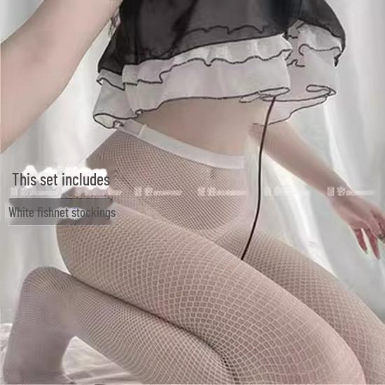 Susheng Sexy Summer Lace Fishnet Over-the-Knee Black Stockings A8