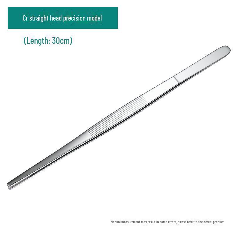 Silver Stainless Steel Non-Slip Tea Tweezers with Extended, Thickened Teeth