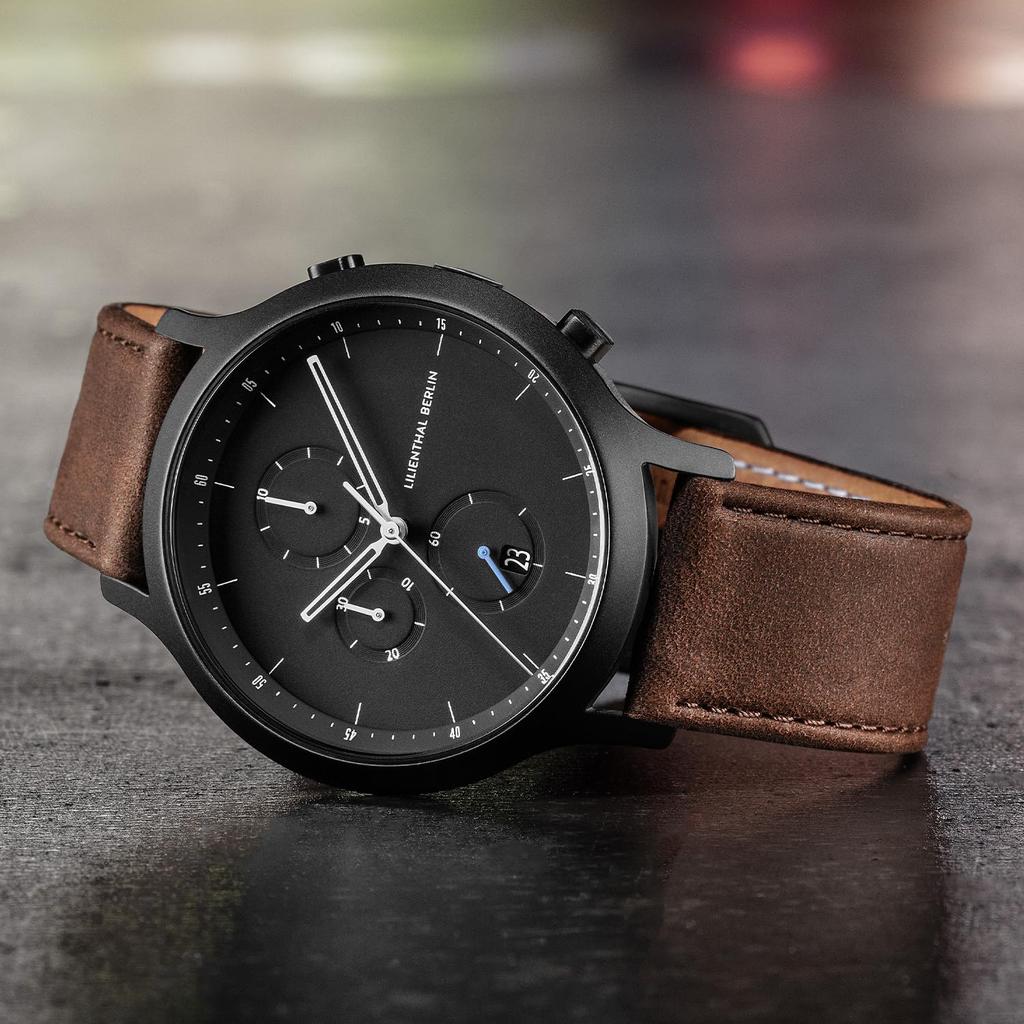 Lilianthal Berlin Brown Chronograph Made in Men's Watch, Germany, C01-102-B002C