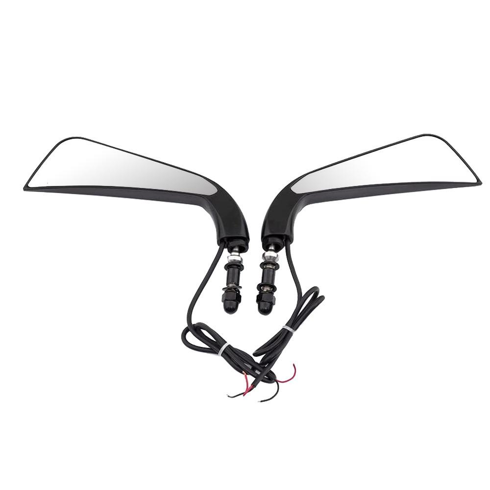 Motorrad Aluminium LED Blinker Chrom 5/16 Zoll Gewinde Rückspiegel