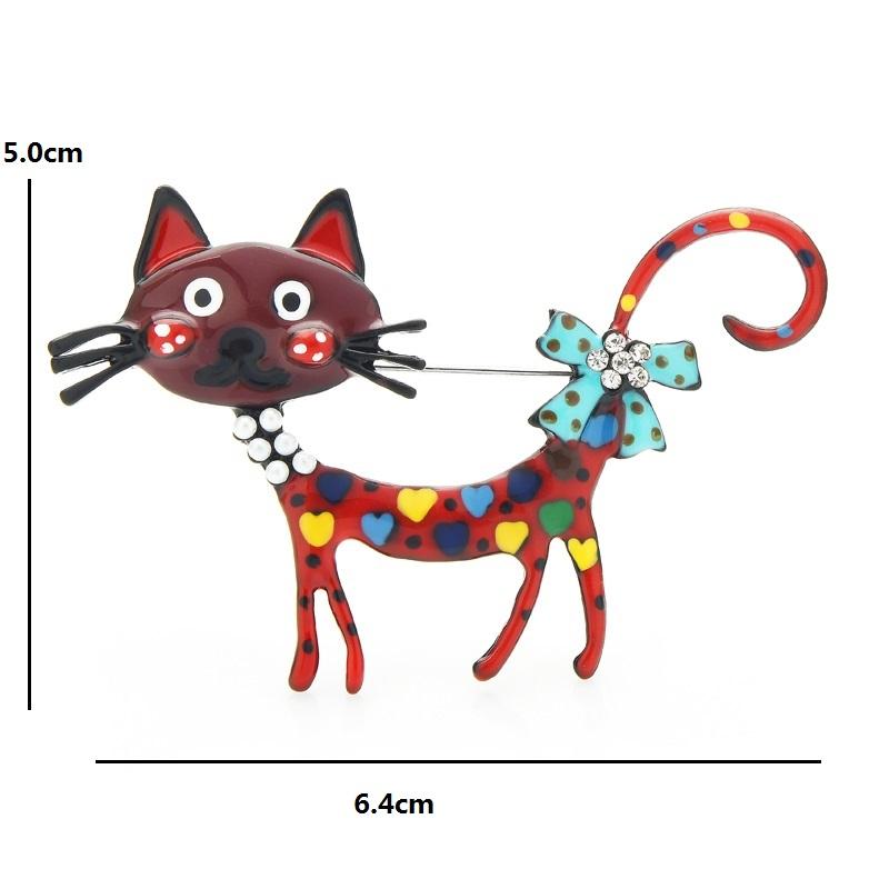 Lovely Cat Brooches 2-color Enamel Pet Animal Party Casual Brooch Pins For Women Men Gifts