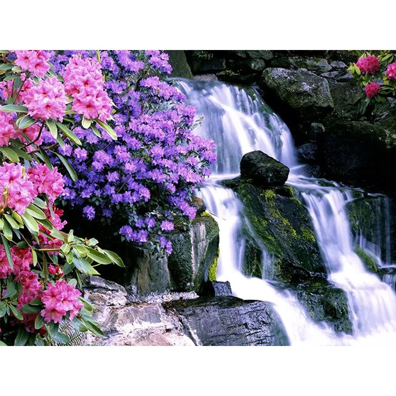 DIY 5D Diamond Painting Waterfall Landscape Handicraft Full Round Resin Diamond Embroidery Cross Stitch Mountain Wall Art