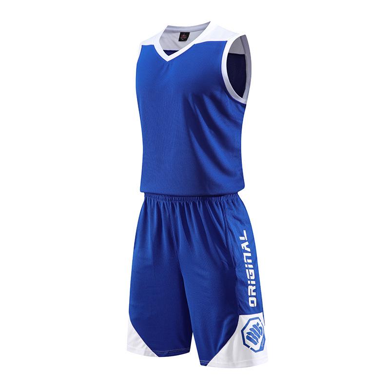 Men's Summer New Style Breathable Basketball Suit with Logo and Color Print