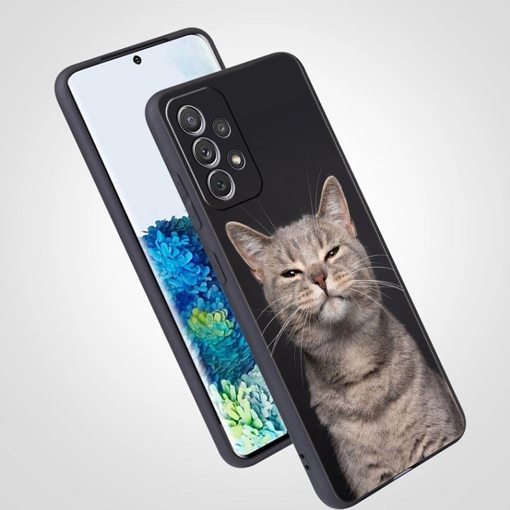 Kawaii Love Cat Phone Case For Samsung Galaxy A17 A07 A55 A35 A25 A15 A05s A33 5G A31 A23 A21s A13 A41 A73 A53 A51 A71 A03 Cover
