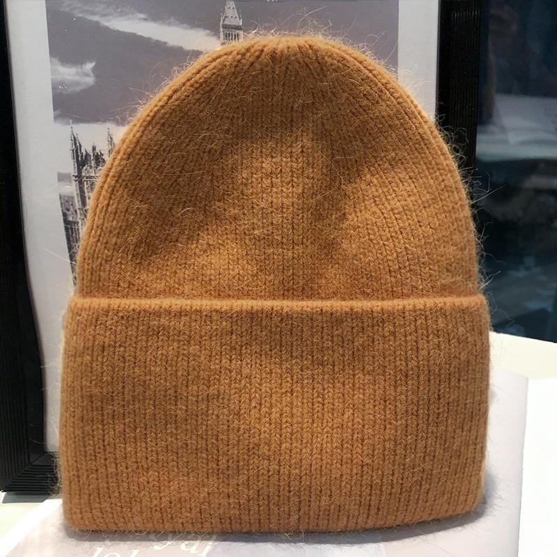 Knitted Rabbit wool Hat for Women In Winter New Style Showing Small Face White Wool Hat for Women In Autumn and Winter Warm and Cold Hat for Women