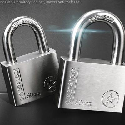 304 Stainless Steel Padlock Cabinet Outdoor Lock Head Furniture Lock Waterproof Rust-Proof Door Lock Same Key with 4 Keys