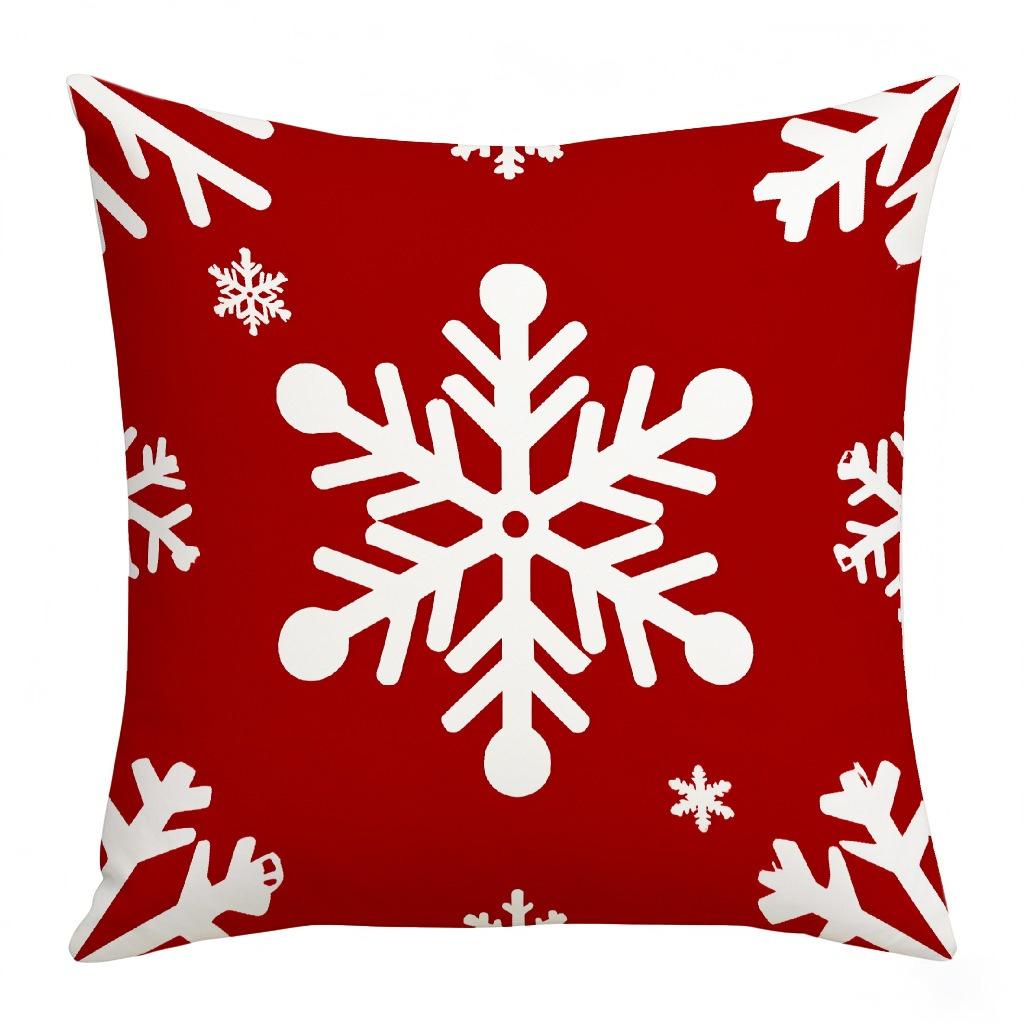 Christmas Red and White Patterned Throw Pillow Cushions Polyester Pillowcase, Sofa Decorative Cushion Cov Headboard Pillow