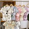 Animal Patterns Kids Summer Pajamas With Breathable Fabric