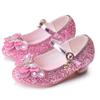 Fashion Children Princess Shoes Glitter Rhinestone Girls High-heels Leather Shoes for Party Wedding Kids Versatile Single Shoes