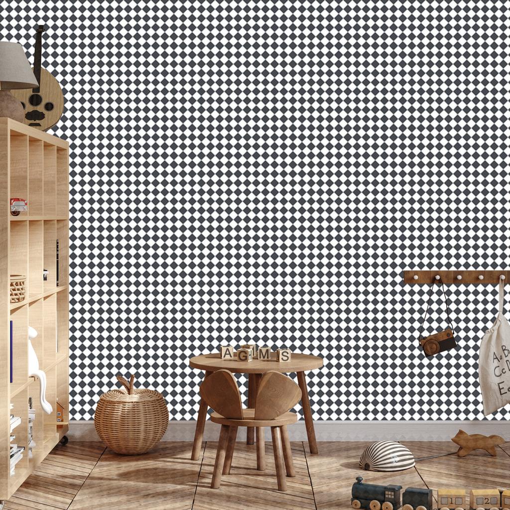 Geometric rhombus wallpaper gray, light gray and graphite 50x1000