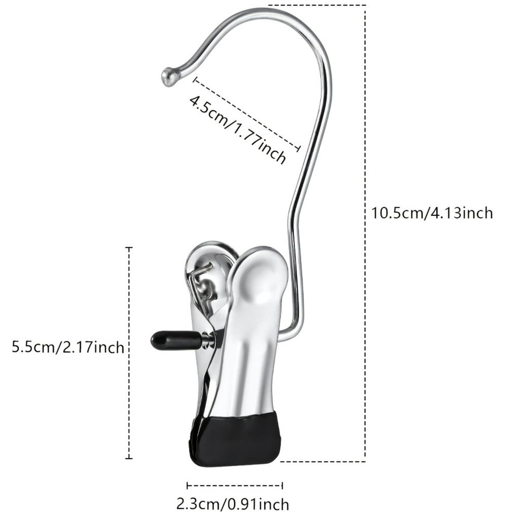 Stainless Steel Hooks,Towel Clip,Trouser Rack,Laundry Clip,Skirt Hanger with Clip,Anti Rust Hooks,Durable,Space Saving,Easter Gift,Clothes Clip.