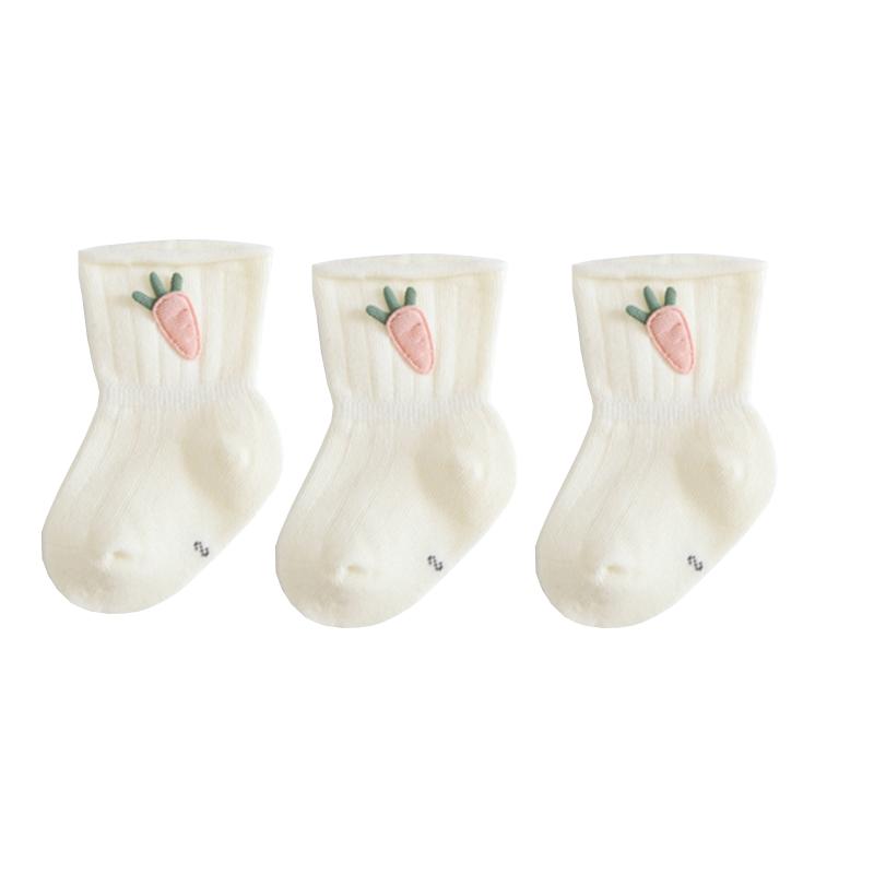 3Pair/lot New Baby Socks Cotton Cartoon Carrot Newborn Boys and Girls Foot Socks