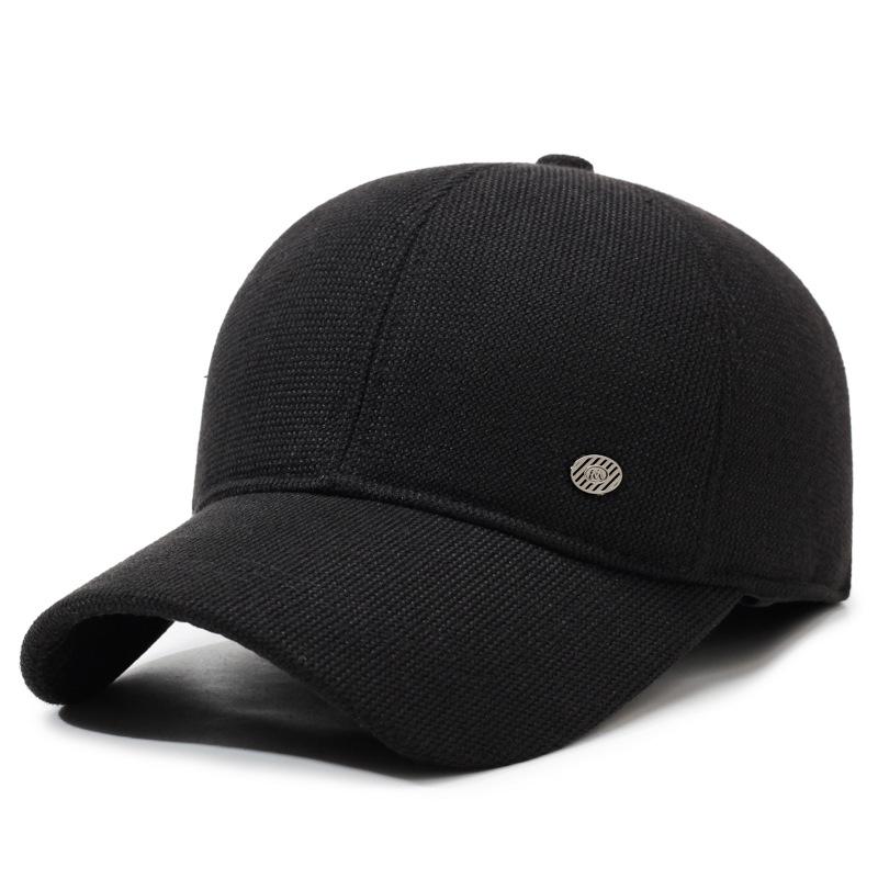 Men's Warm Cotton Cap Middle-Aged and Elderly Ear Protection Baseball Cap Autumn Winter Woolen Hat