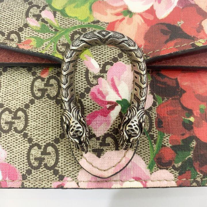 [Pre-Owned] Dionysus GG Blooms Tiger Head Buckle Logo Geranium Print Chain Shoulder Bag - Excellent #PRWN1
