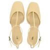 ZARA Elegant Fashion Leather Strap Square Toe Open Back Stiletto Heels 7.3Cm Women heels Vanilla-Yellow 11200510-38
