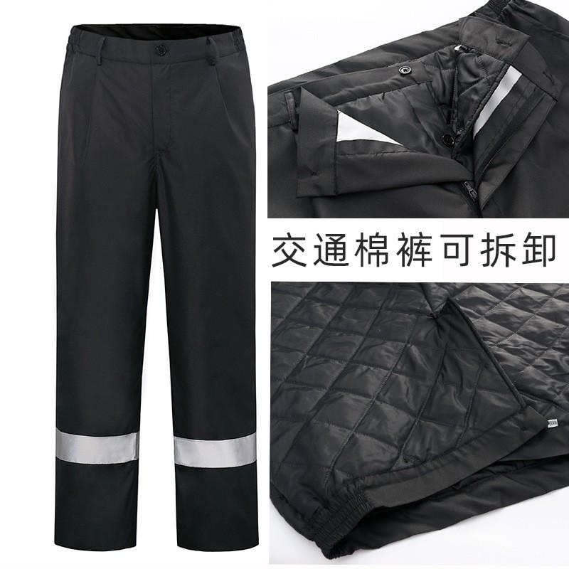1 Heavy Duty Reflective Rain Suit Motorcycle Riders Security Patrol Winter Waterproof Oxford Fabric Two-Piece Set