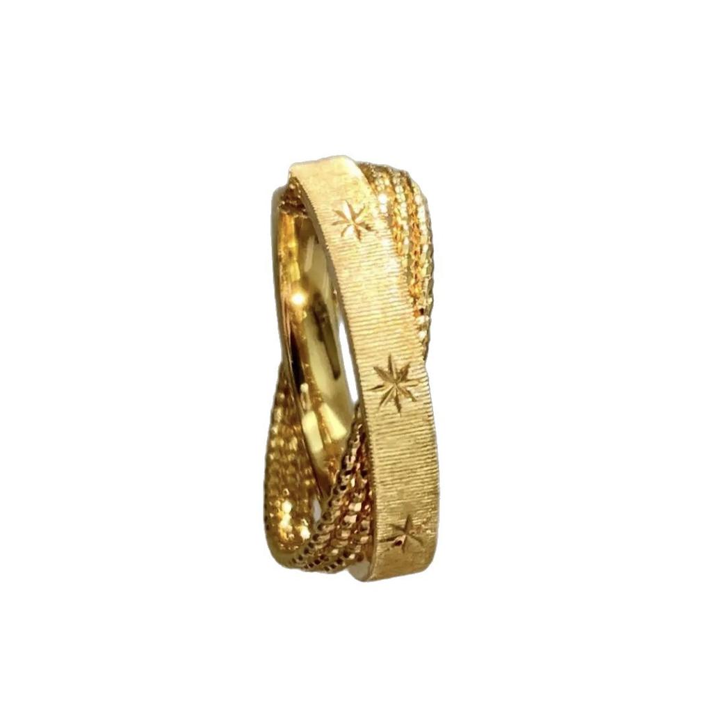"Mercury" Vintager Medieval Brass Small Double Ring Ring Female Planetary System Niche Advanced Sense Index Finger Ring