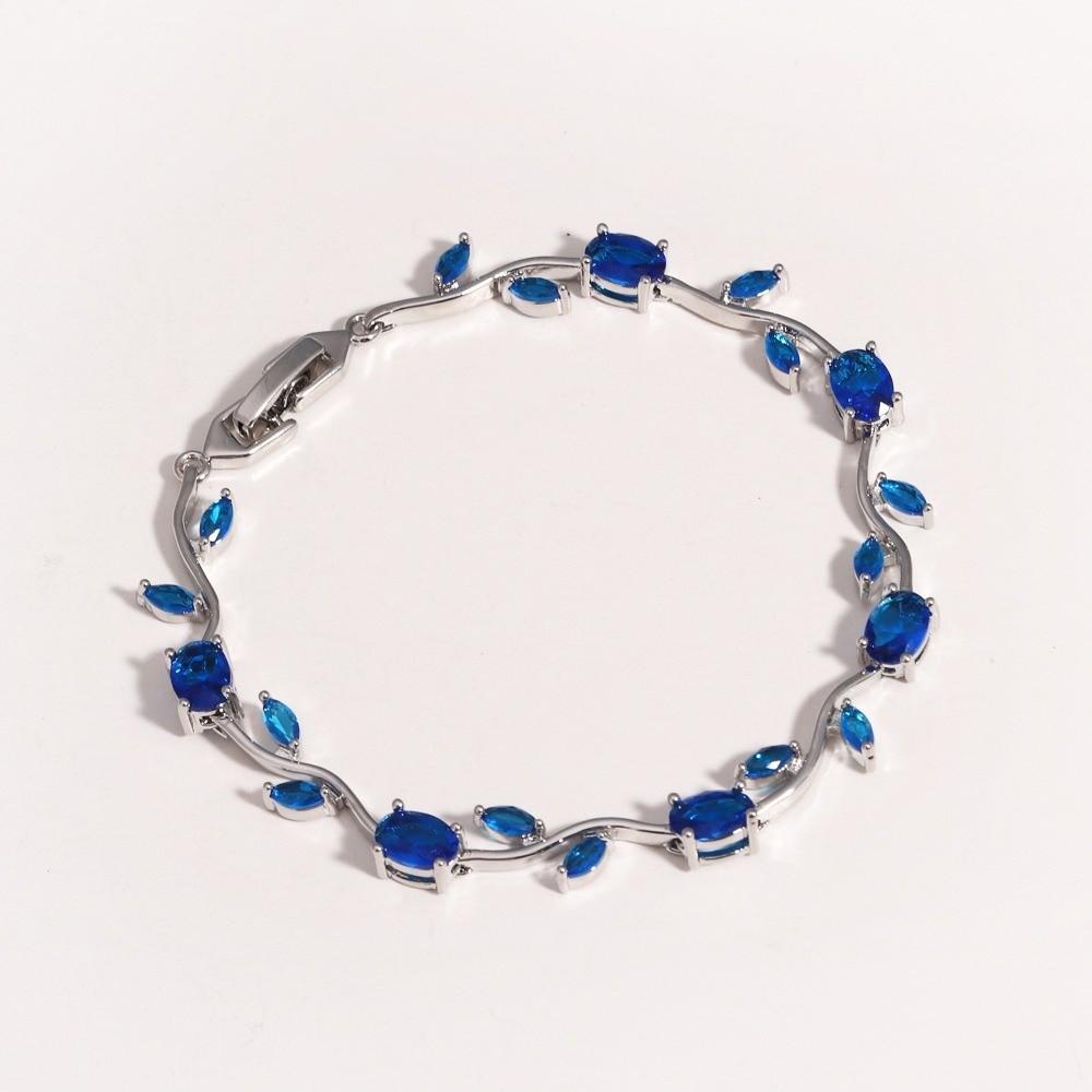 Funkelnde Steine Strass Armband Buntes Kristall Blatt Ranke Armband Hochzeits Schmuck