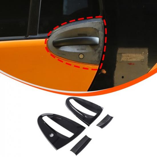LHD Glossy Black Exterior Door Bowl Trim Cover For Benz Smart Fortwo 451 2009-15