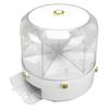 Rotatable Grains Storage Box 6 Grid 6KG 360 Degree Rotating Rice Dispenser for Rice Beans Grains Household Kitchen White