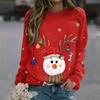 Women's Fashion Casual Long Sleeve Christmas Printed Neck Sweatshirt Top