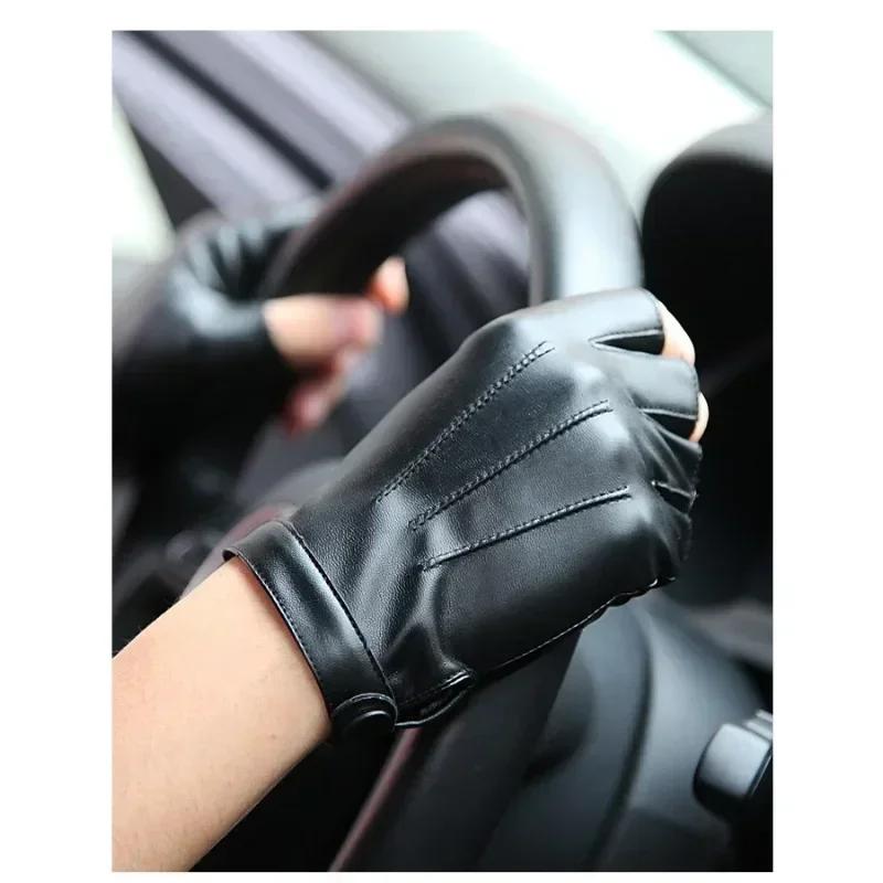 New Gloves Men's and Women's Black PU Leather Warm Driving Gloves Mittens Touch Screen Waterproof Gloves