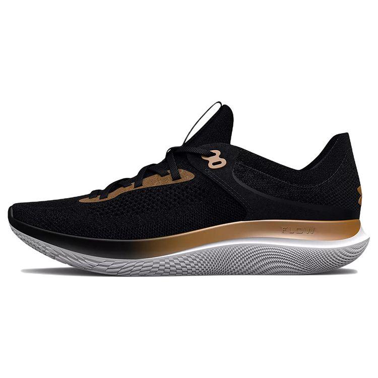 Under Armour Flowsynchronicity Mt Comfortable Fashion Fabric Low Top Casual Running Shoes Women Sneaker Black Gold 3026750-001