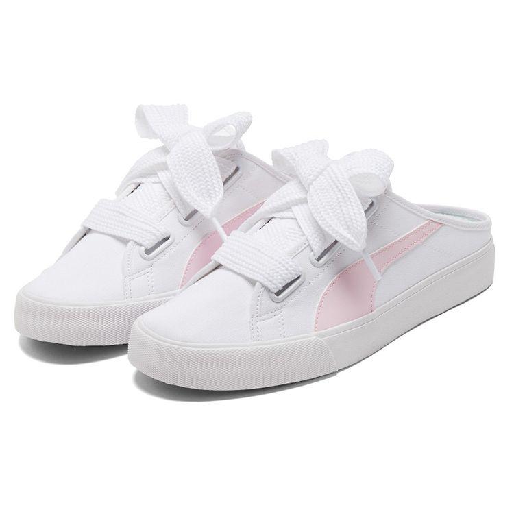 Puma Bari Series Mule Ribbon Low-Top Sneakers Women sneakers White Pink 382331-04