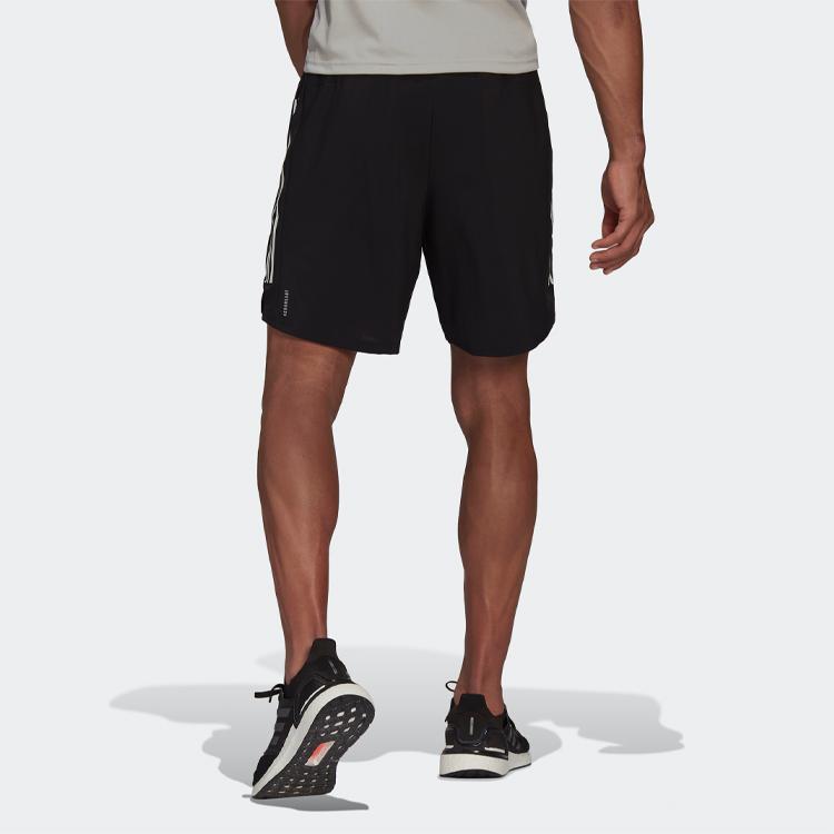 Adidas Reflective Logo Stripe Loose Athletic Shorts Men Shorts Black GQ9352
