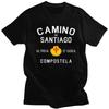 Vlastní trička Buen Camino De Santiago pro muže Krátký rukáv Volnočasové tričko Cool trička Volný střih 100% bavlna Trička Nápad na dárek