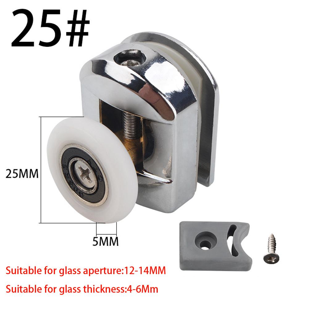 4pcs Shower Door Rollers Runners Wheels 25mm Wheel Zinc Alloy HomeBathroom Sliding Door Rollers Replacement Hanging Wheel
