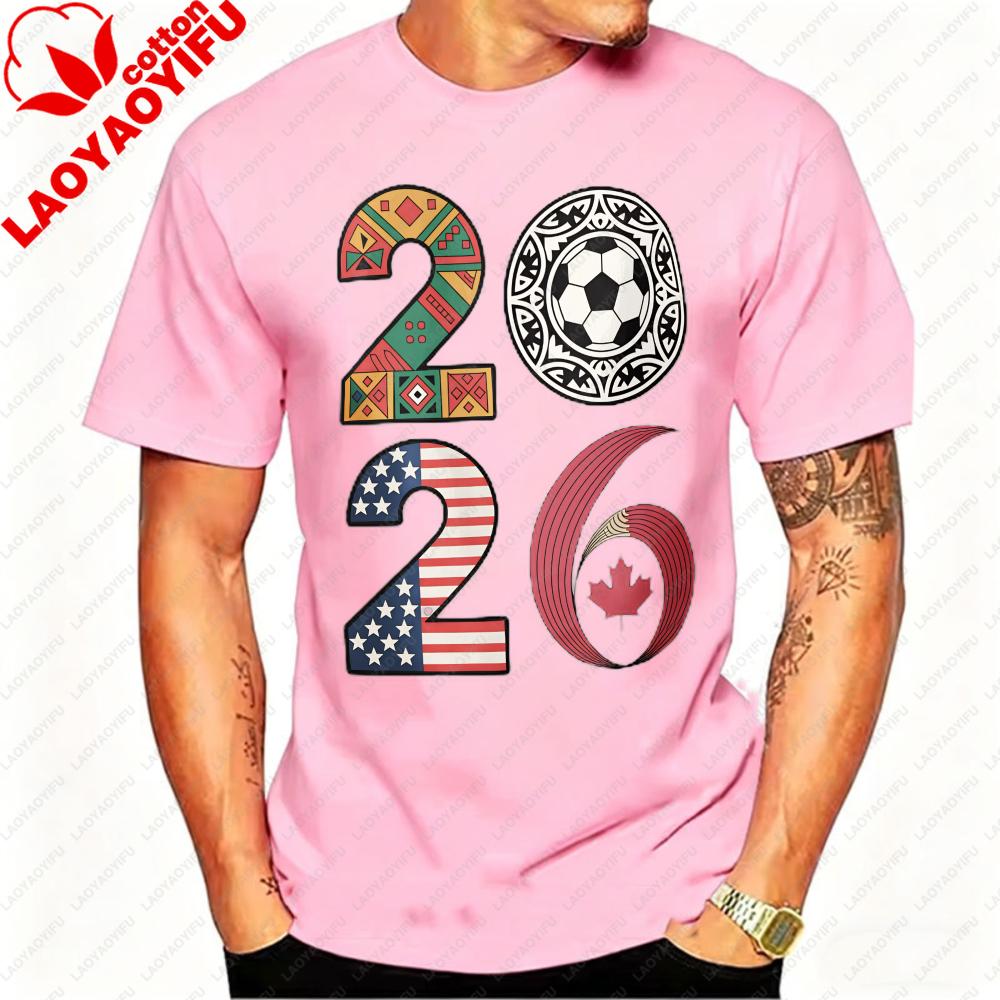 USA Canada Mexico Soccer T-Shirt Cotton Shirt Tribal & Flag Graphic Tee, Ideal Gift for North American Football Enthusiasts