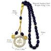 Hohles Arabisches Koran Allah Gott Autoanhänger für Damen Herren Edelstahl Goldfarbe Islam Muslim Blaues Glas Kette Amulett Schmuck