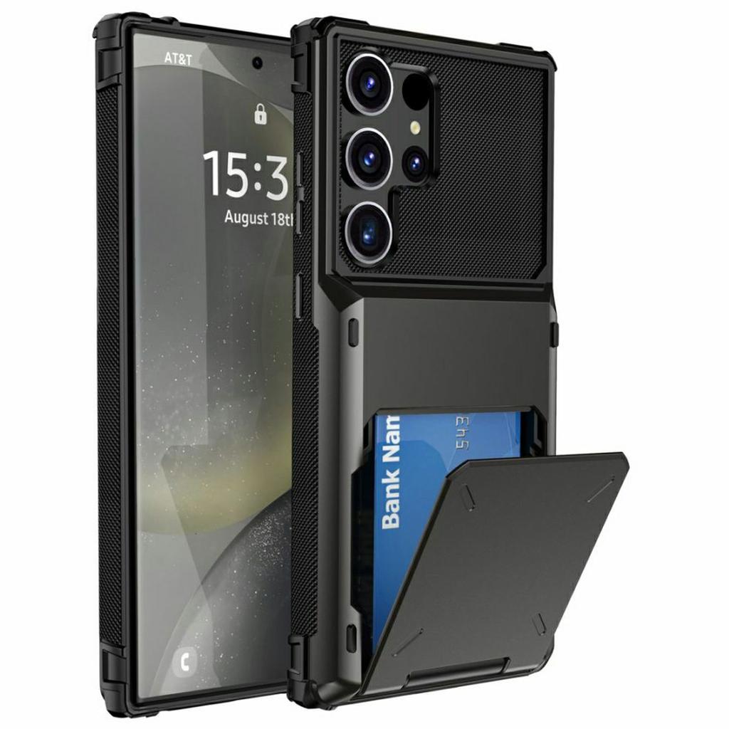 Für Samsung Galaxy S26 Ultra Hülle PC + TPU Doppelschicht Rückseite Handyhülle mit Kartenhalter