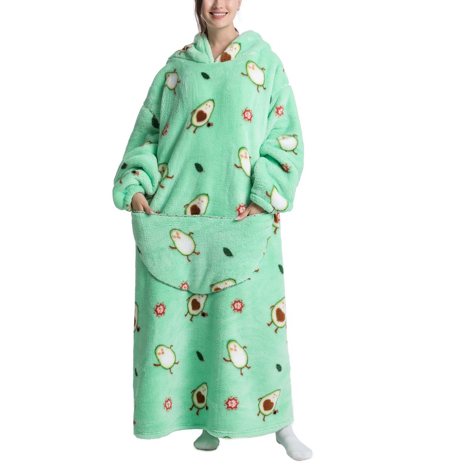 

Толстовка с капюшоном большого размера с теплым карманом и принтом, унисекс, куртка-одеяло для мужчин и женщин, тип 27 Type 1